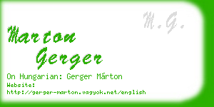 marton gerger business card